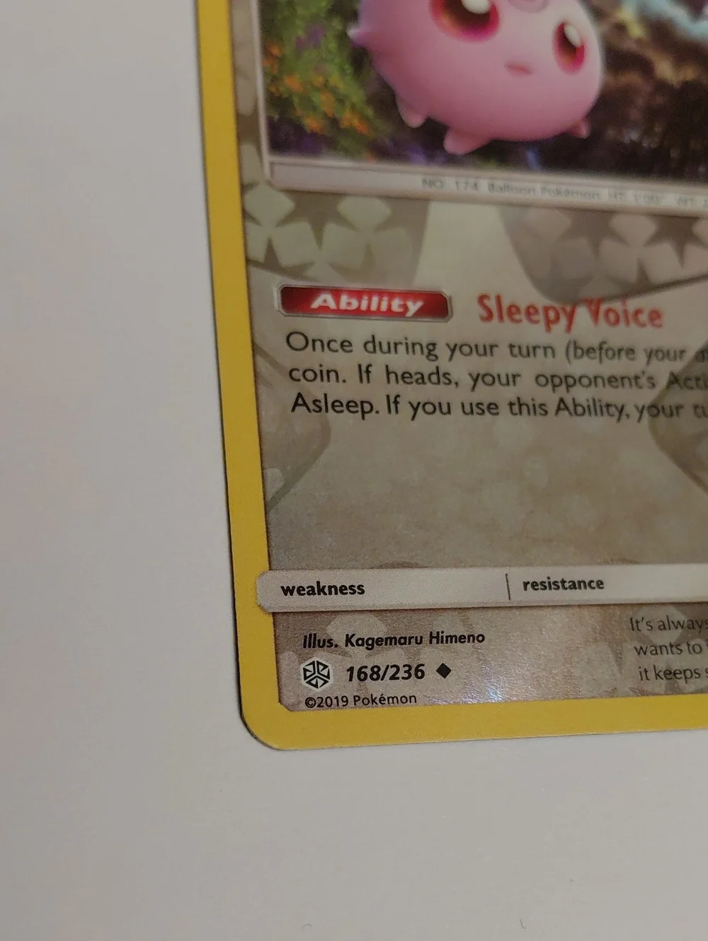 Iggly Buff - Reverse Holo Pokemon Card - Sun And Moon Cosmic Eclipse